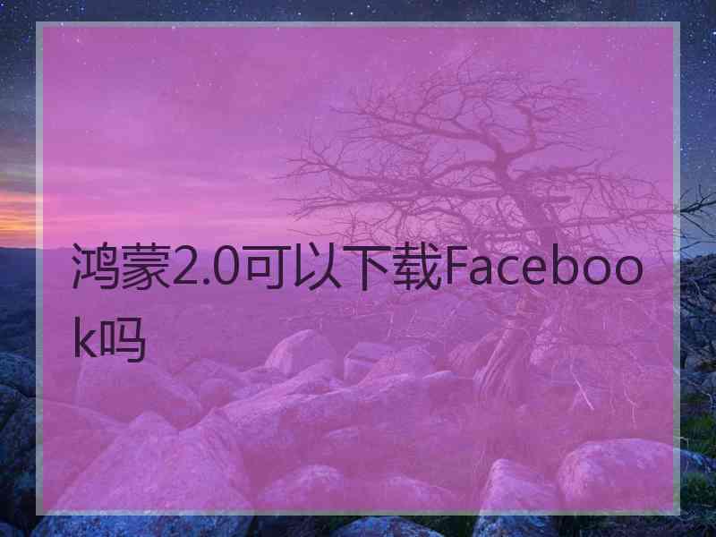 鸿蒙2.0可以下载Facebook吗