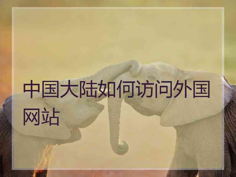 中国大陆如何访问外国网站