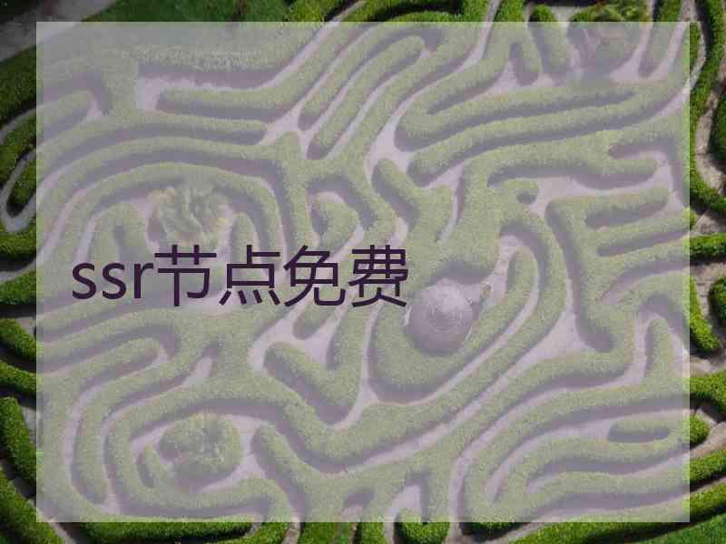 ssr节点免费