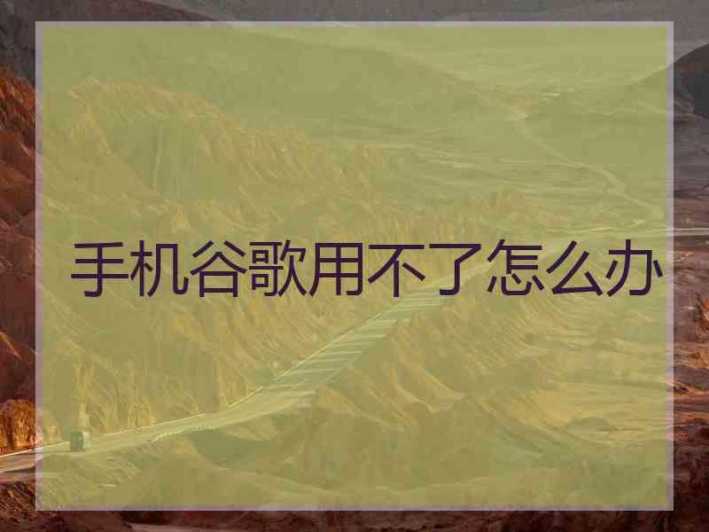 手机谷歌用不了怎么办
