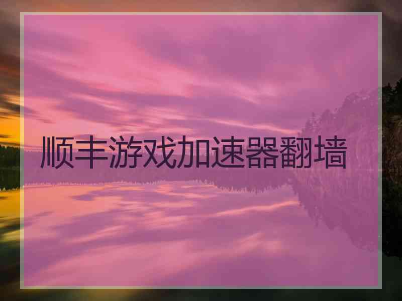 顺丰游戏加速器翻墙