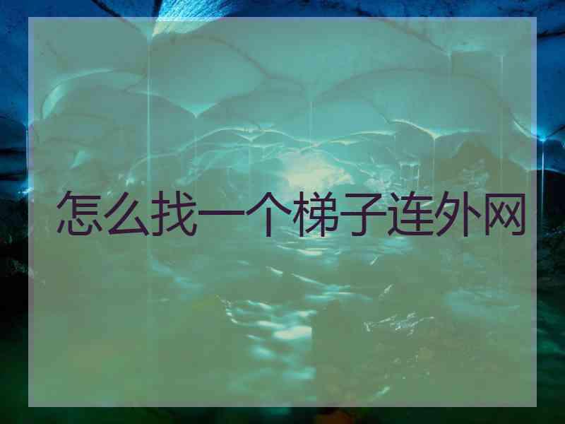 怎么找一个梯子连外网