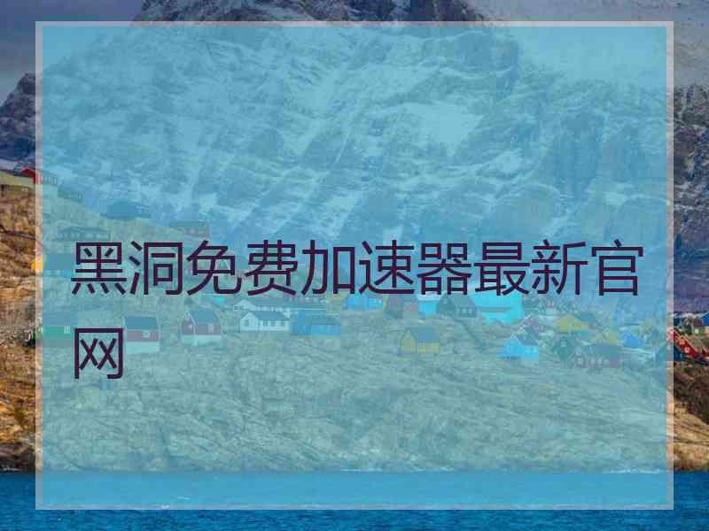 黑洞免费加速器最新官网
