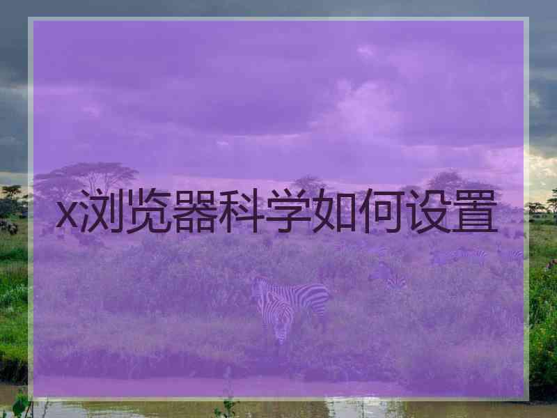 x浏览器科学如何设置
