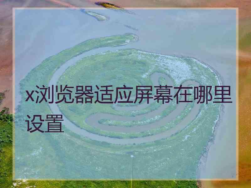 x浏览器适应屏幕在哪里设置