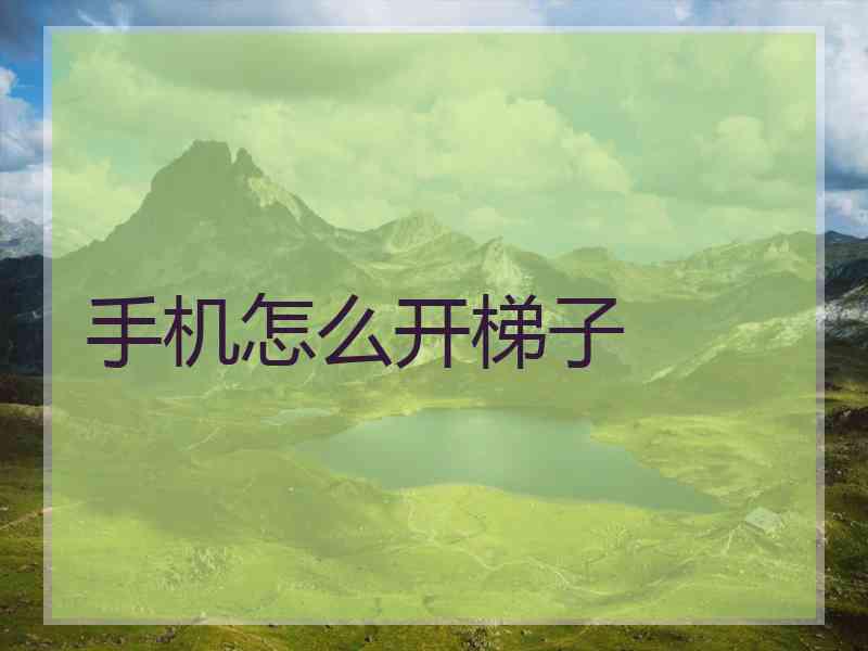 手机怎么开梯子