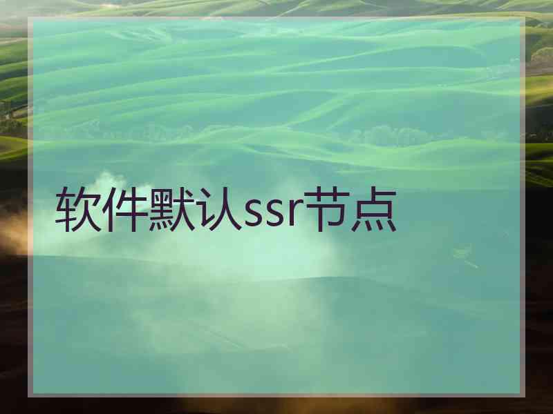 软件默认ssr节点