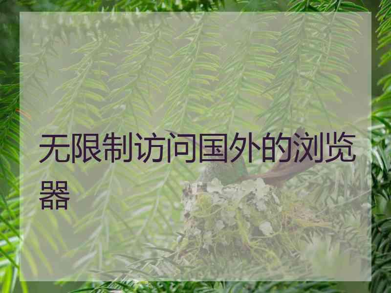无限制访问国外的浏览器