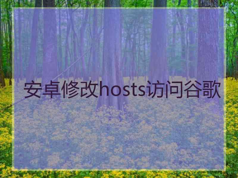 安卓修改hosts访问谷歌