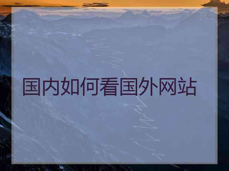 国内如何看国外网站