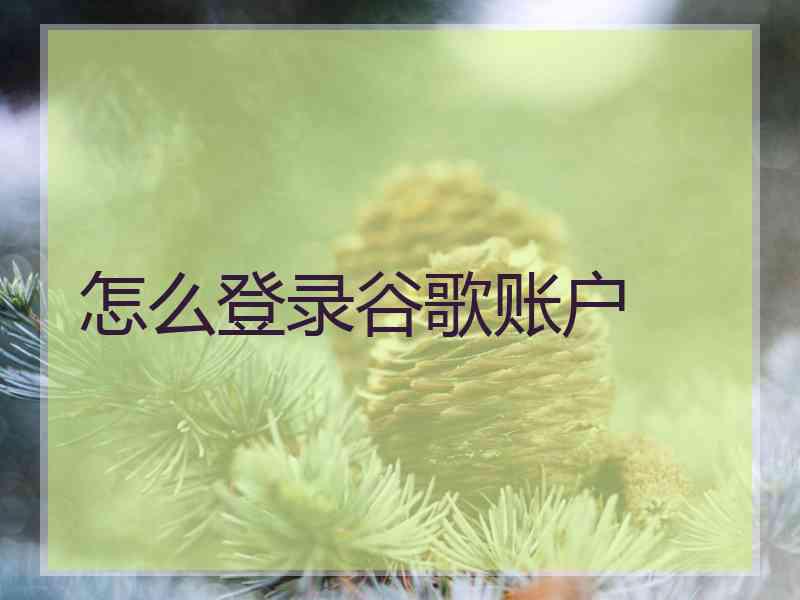 怎么登录谷歌账户
