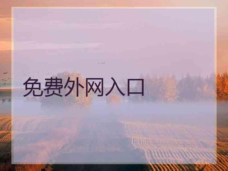 免费外网入口