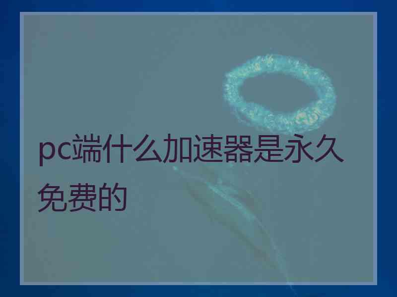 pc端什么加速器是永久免费的