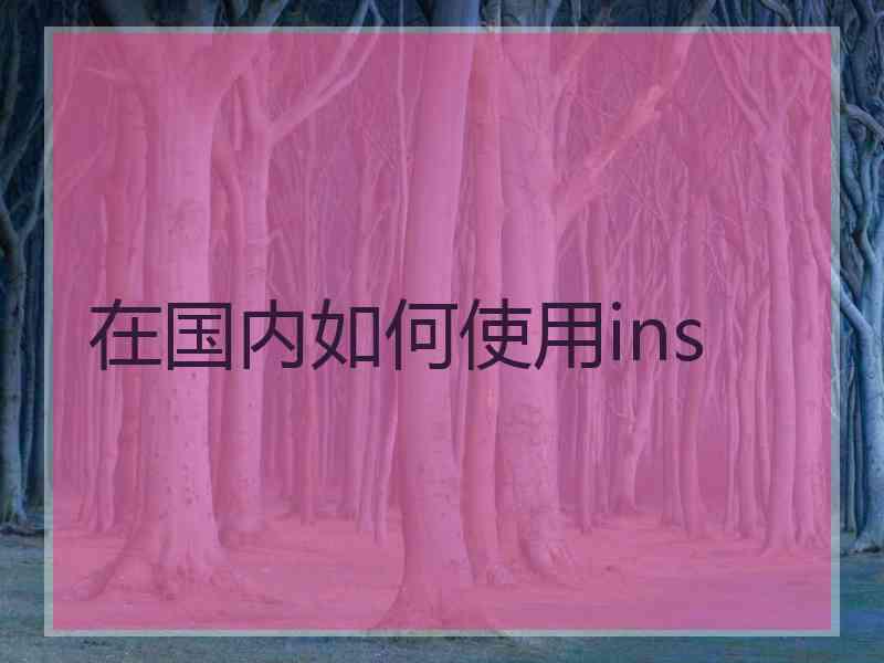 在国内如何使用ins