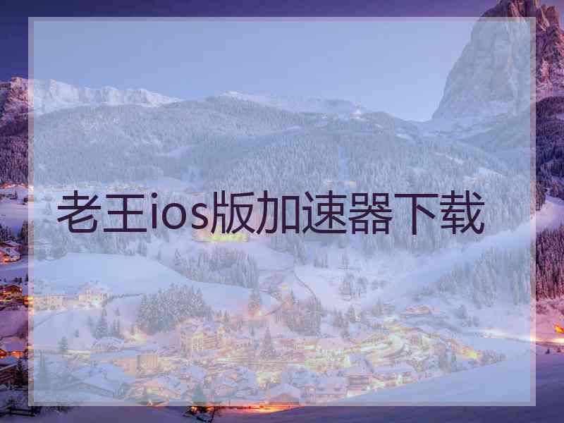 老王ios版加速器下载