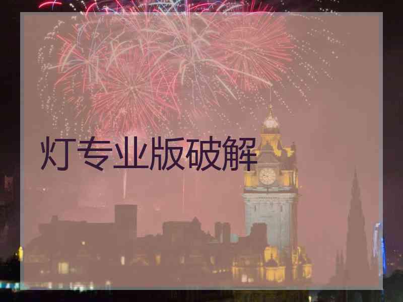 灯专业版破解