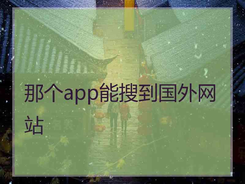 那个app能搜到国外网站