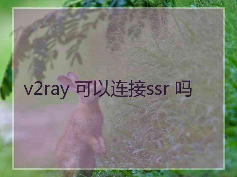 v2ray 可以连接ssr 吗