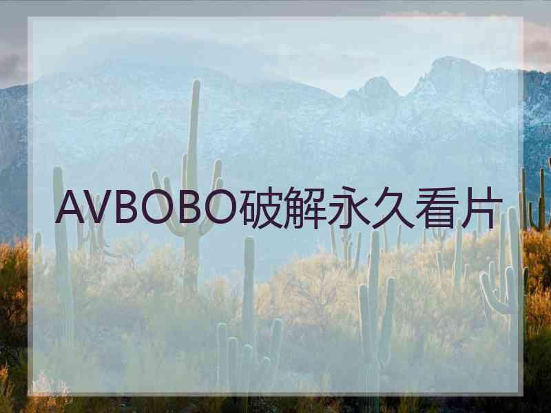AVBOBO破解永久看片