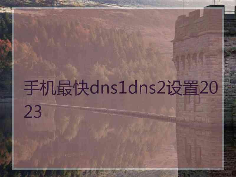 手机最快dns1dns2设置2023