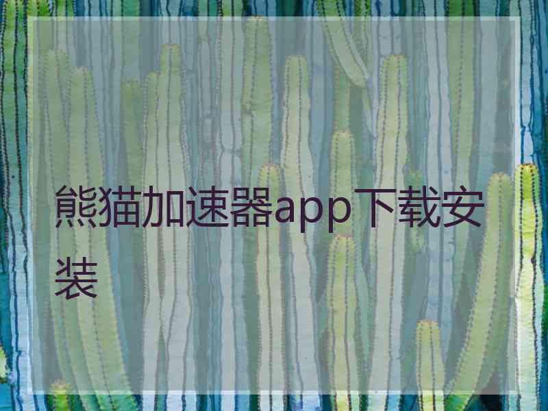 熊猫加速器app下载安装