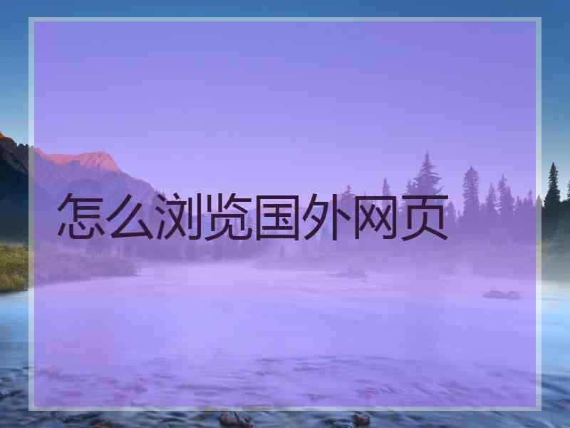 怎么浏览国外网页