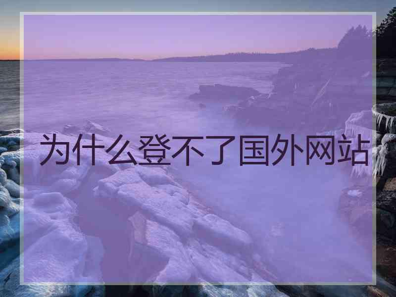 为什么登不了国外网站