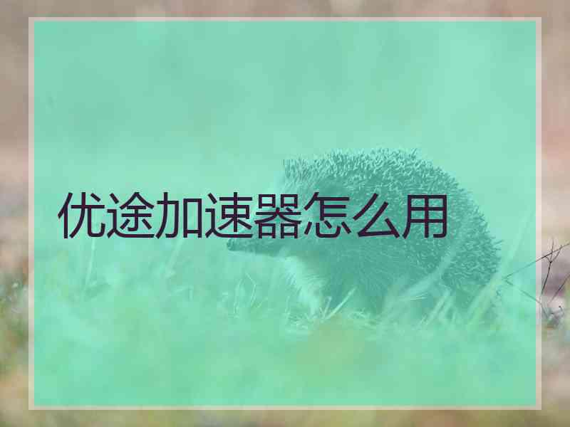 优途加速器怎么用