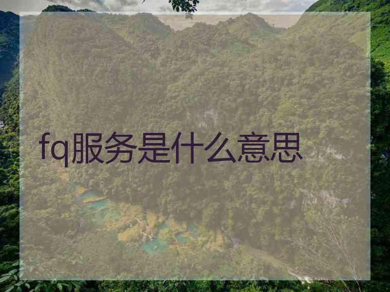 fq服务是什么意思