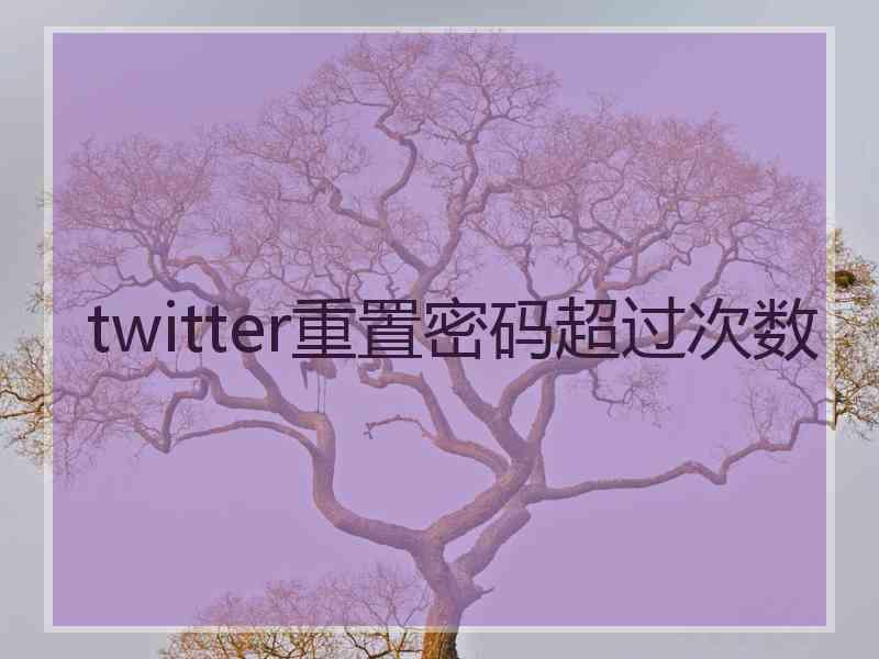 twitter重置密码超过次数