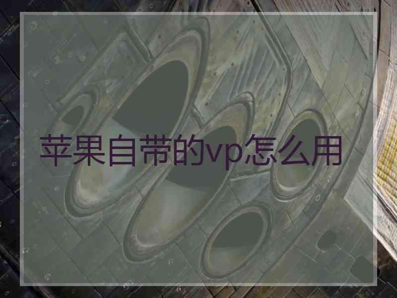 苹果自带的vp怎么用