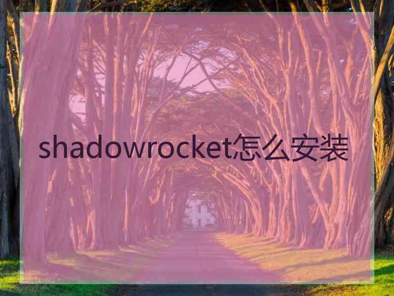 shadowrocket怎么安装