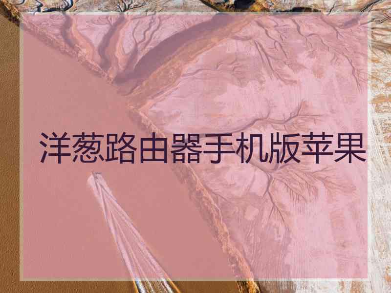 洋葱路由器手机版苹果