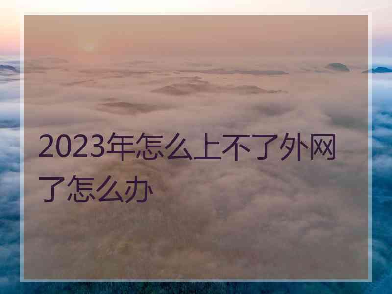 2023年怎么上不了外网了怎么办